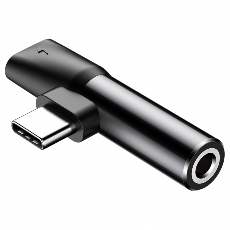 Baseus L41 audio adaptér USB-C - USB-C / jack 3.5mm, čierny (CATL41-01)