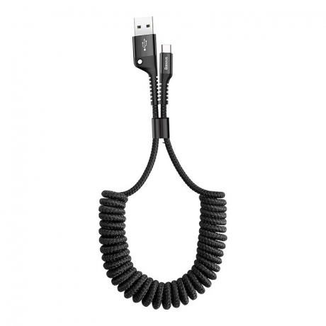 Baseus Fish Eye Spring kabel USB / USB-C 2A 1m, černý (CATSR-01)