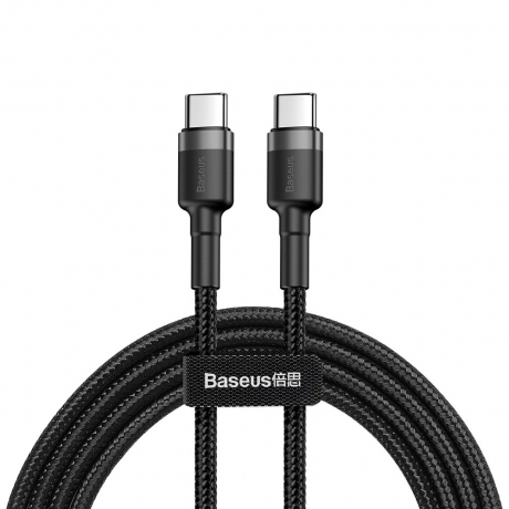 Baseus Cafule kabel USB-C / USB-C PD2.0 QC3.0 3A 2m, černý/šedý (CATKLF-HG1)