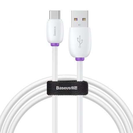 Baseus Purple Gold Red kábel USB / USB-C QC 3.0 5A 40W 1m, biely