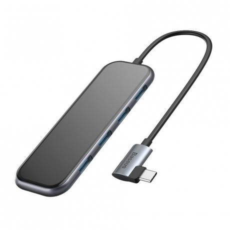 Baseus HUB adaptér USB-C - 4x USB 3.0 / USB-C PD, šedý (CAHUB-EZ0G)