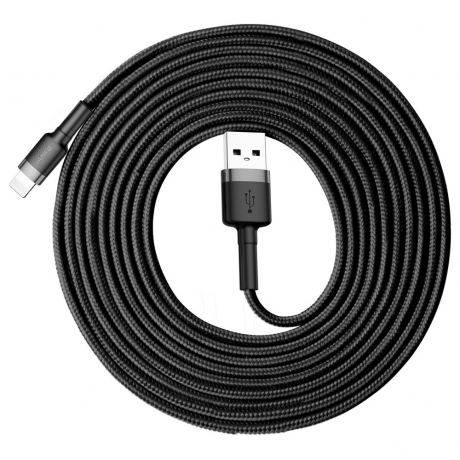 Baseus Cafule kábel USB / Lightning QC3.0 2A 3m, čierny/sivý (CALKLF-RG1)