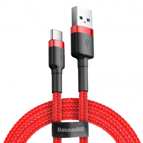 Baseus Cafule kábel USB / USB-C QC3.0 2A 3m, červený (CATKLF-U09)