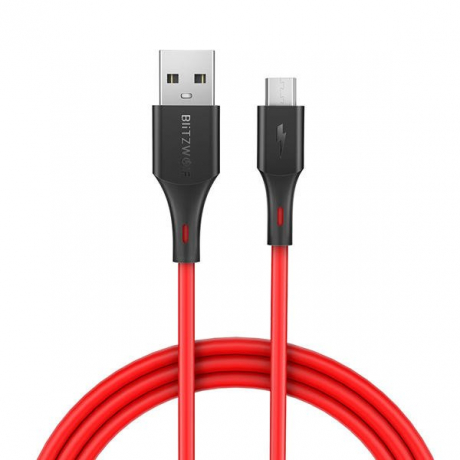 Blitzwolf BW-MC14 kábel USB / Micro USB 2A 1.8m, červený (BW-MC14 Red)