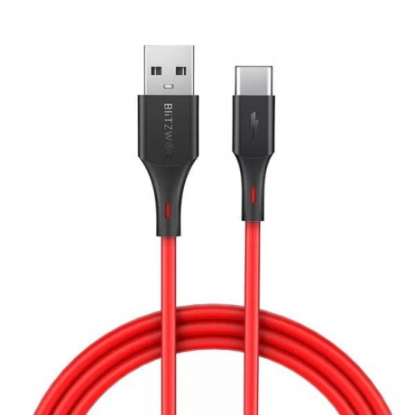Blitzwolf BW-TC15 kábel USB / USB-C 3A 1.8m, červený (BW-TC15 Red)