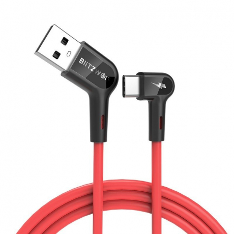 Blitzwolf BW-AC1 kabel USB / USB-C 3A 1.8m, červený (BW-AC1 1.8M)