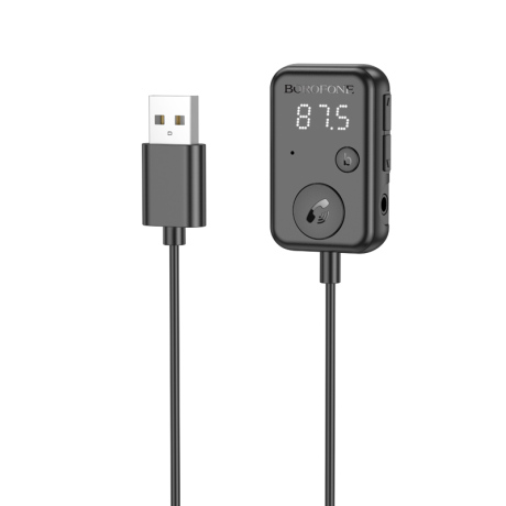 Borofone BC49 Bluetooth FM audio adaptér USB, čierny