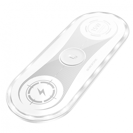 Borofone BQ14 3in1 bezdrôtová nabíjačka na smartfón / AirPods / Apple Watch 22.5W, biela