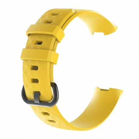 BStrap Silicone Diamond (Small) remienok na Fitbit Charge 3 / 4, yellow (SFI008C04)