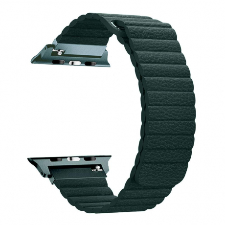 BStrap Leather Loop remienok na Apple Watch 38/40/41mm, Dark Green (SAP010C01)