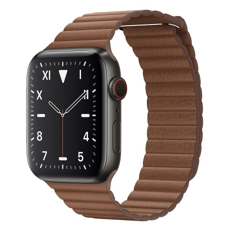 BStrap Leather Loop řemínek na Apple Watch 42/44/45mm, Brown (SAP010C13)