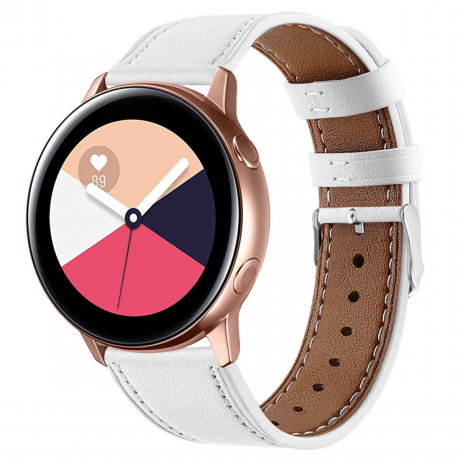BStrap Leather Italy remienok na Huawei Watch GT2 42mm, white (SSG012C0207)