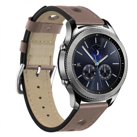 BStrap Leather Italy řemínek na Samsung Galaxy Watch 3 45mm, khaki rose (SSG009C0501)