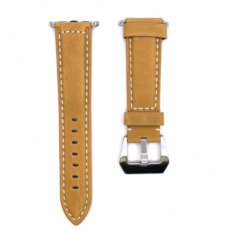 BStrap Leather Lux řemínek na Apple Watch 38/40/41mm, silver/brown (SAP011C01)