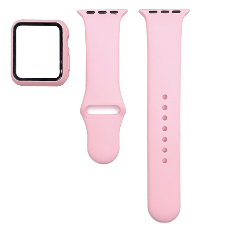 BStrap Silicone řemínek s pouzdrem na Apple Watch 42mm, pink (SAP012C11)