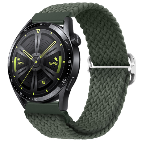 BStrap Elastic Nylon remienok na Huawei Watch GT3 42mm, olive green (SSG024C0408)