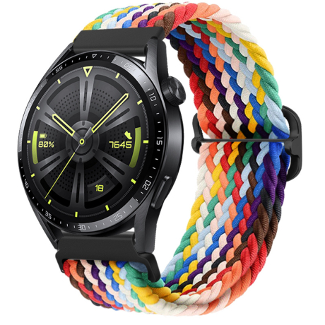 BStrap Elastic Nylon szíj Huawei Watch 3 / 3 Pro, rainbow (SSG025C0209)