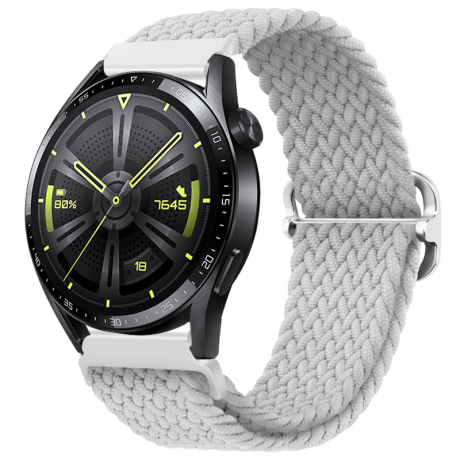 BStrap Elastic Nylon řemínek na Huawei Watch GT3 46mm, pearl white (SSG025C1408)