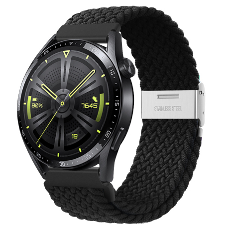 BStrap Elastic Nylon 2 řemínek na Huawei Watch GT3 42mm, black (SSG026C0108)