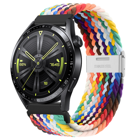 BStrap Elastic Nylon 2 řemínek na Huawei Watch GT/GT2 46mm, rainbow (SSG027C0203)