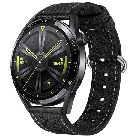 BStrap Denim řemínek na Huawei Watch GT/GT2 46mm, black (SSG031C0103)
