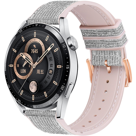 BStrap Glitter řemínek na Samsung Galaxy Watch 3 41mm, silver (SSG032C0101)