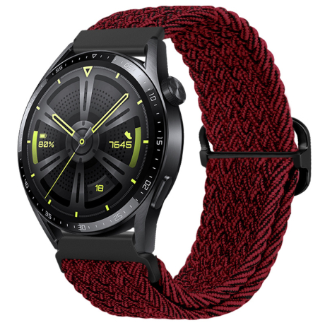 BStrap Braid Nylon řemínek na Huawei Watch 3 / 3 Pro, red black (SSG035C0310)