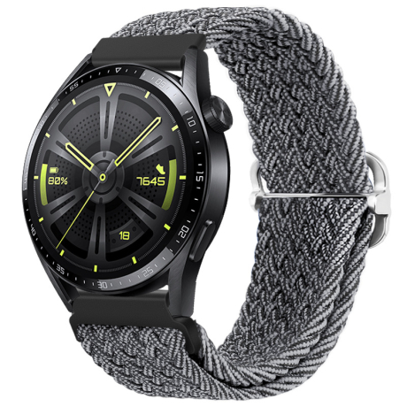 BStrap Braid Nylon řemínek na Huawei Watch GT3 46mm, gray black (SSG035C0409)