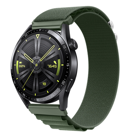 BStrap Nylon Loop remienok na Huawei Watch GT3 42mm, green (SSG036C0308)