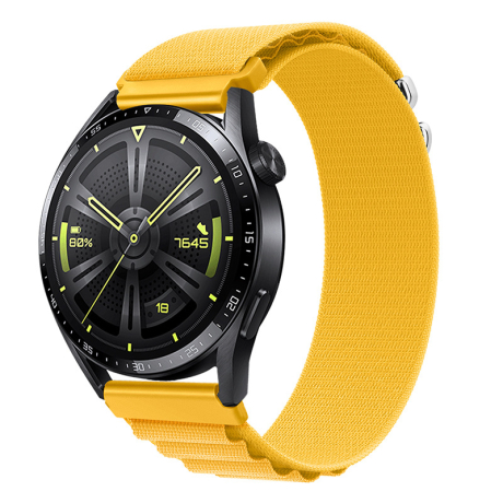 BStrap Nylon Loop řemínek na Huawei Watch GT/GT2 46mm, yellow (SSG037C0903)