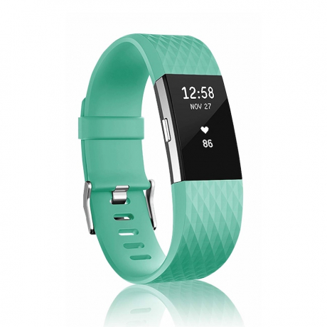 BStrap Silicone Diamond (Small) řemínek na Fitbit Charge 2, teal (SFI002C29)