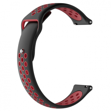 BStrap Silicone Sport řemínek na Huawei Watch GT2 42mm, black/red (SXI001C0307)