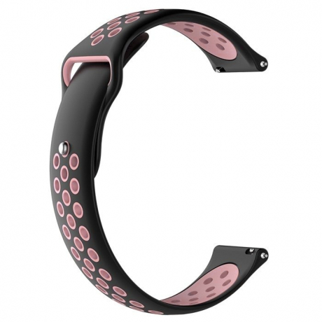 BStrap Silicone Sport řemínek na Huawei Watch GT2 42mm, black/pink (SXI001C0207)
