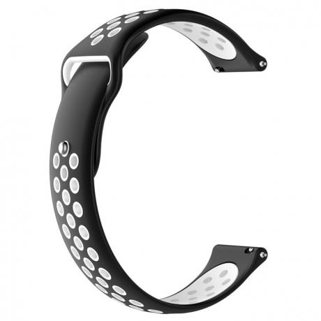 BStrap Silicone Sport řemínek na Huawei Watch GT2 42mm, black/white (SXI001C0407)