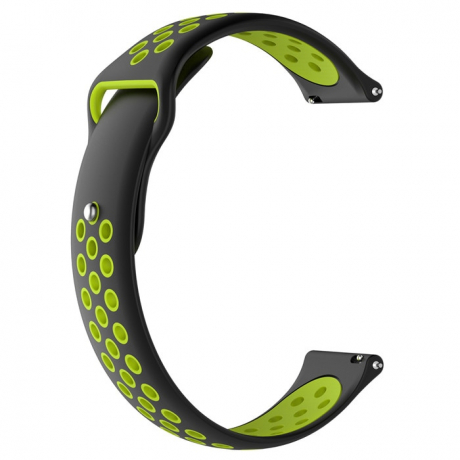 BStrap Silicone Sport řemínek na Huawei Watch GT2 42mm, black/green (SXI001C0107)