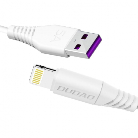 Dudao L2L kabel USB / Lightning 5A 1m, bílý (L2L 1m white)