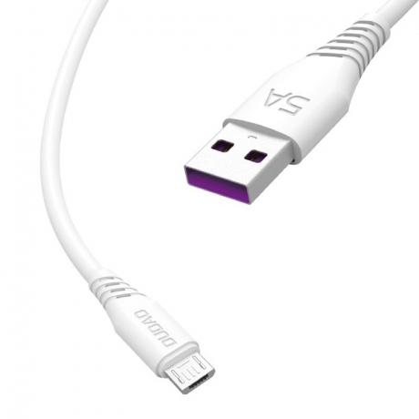 Dudao L2M kabel USB / Micro USB 5A 1m, bílý (L2M 1m white)