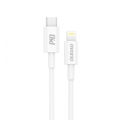 Dudao L6X kabel USB-C / Lightning PD 18W 1m, bílý