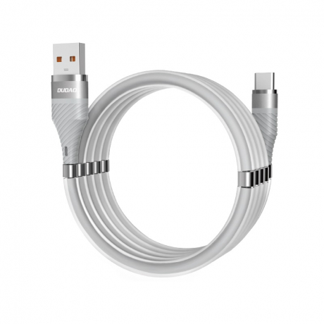 Dudao Self Organizing magnetický kabel USB / USB-C 5A 1m, šedý (L1xsT light gray)
