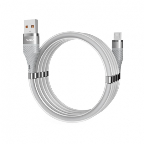 Dudao Self Organizing magnetický kabel USB / Micro USB 5A 1m, šedý (L1xsM light gray)