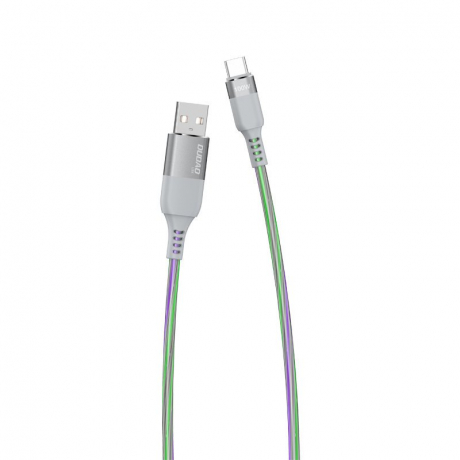 Dudao L9X Flowing Light kábel USB / USB-C 5A 1m, sivý (L9XT)