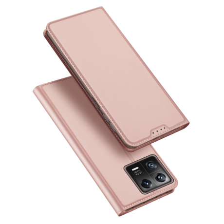 Dux Ducis Skin Pro knížkové kožené pouzdro na Xiaomi 13, růžové