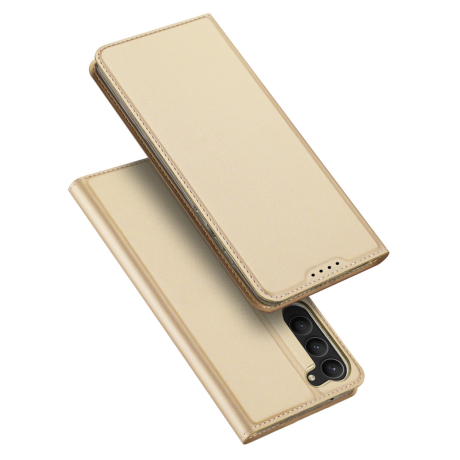 Dux Ducis Skin Pro knižkové kožené puzdro na Samsung Galaxy S23, zlaté