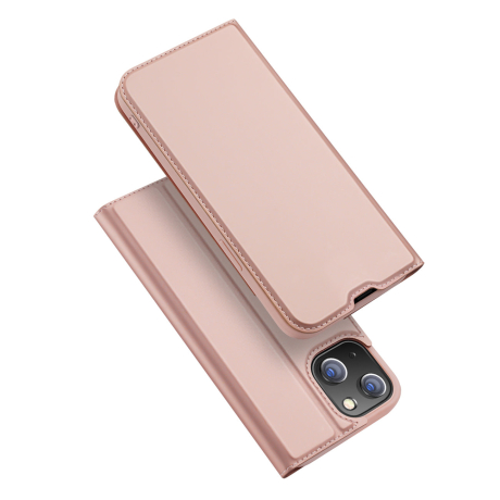 Dux Ducis Skin Pro knižkové kožené puzdro na iPhone 14, ružové