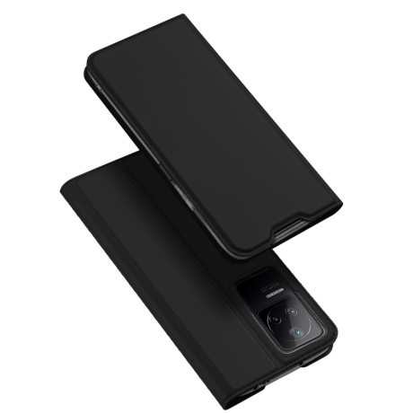 Dux Ducis Skin Pro knižkové kožené puzdro na Xiaomi Poco F4 5G, čierne