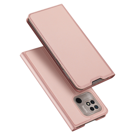Dux Ducis Skin Pro knižkové kožené puzdro na Xiaomi Redmi 10C, ružové