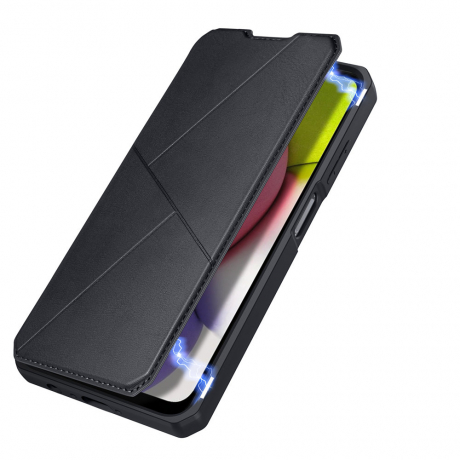 DUX DUCIS Skin X knižkové kožené puzdro na Samsung Galaxy A03s, čierne