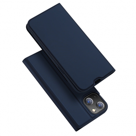 DUX DUCIS Skin Pro knížkové kožené pouzdro na iPhone 13, modré