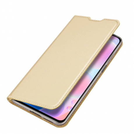 DUX DUCIS Skin Pro knížkové kožené pouzdro na Xiaomi Redmi K40 / Poco F3, zlaté