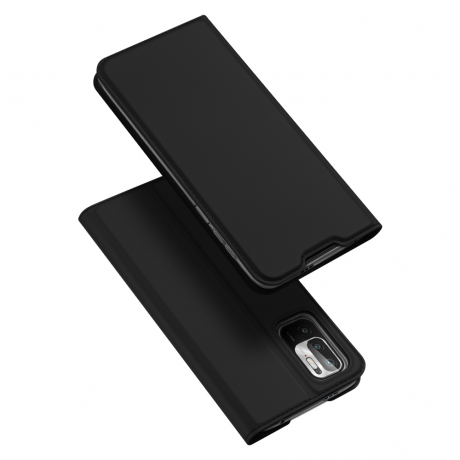 Dux Ducis Skin Pro knižkové kožené puzdro na Xiaomi Redmi Note 10 5G / Poco M3 Pro, čierne